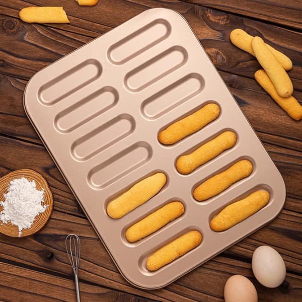 Practical Kitchen Utensil Carbon Steel 14-Finger Cookie Mold Ladyfinger Mold