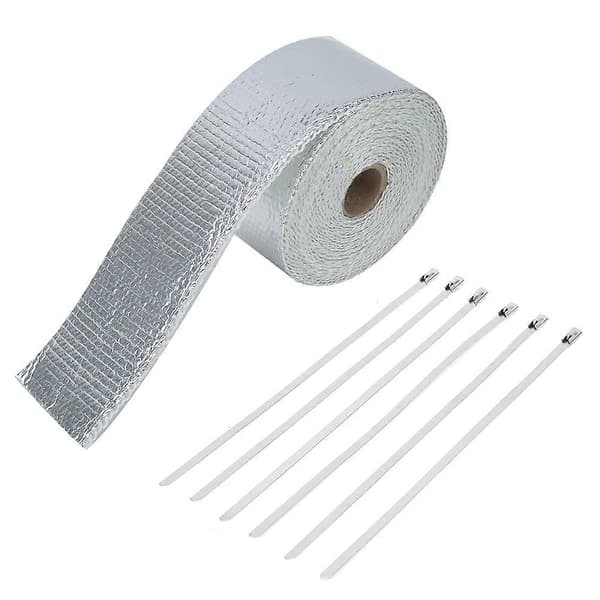 5m Silver Car Heat Insulation Exhaust Manifold Pipe Wrap Cloth with Strap Car Accessories