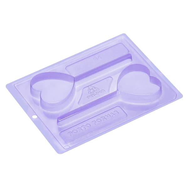 Pralinform Hjerteklubbe Sjokoladeform - Porto Formas 64 - Spesiell 3-delt form Transparent transparent