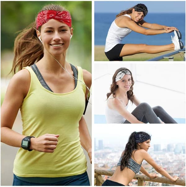 Wide Bohemian Headband, 6 Pcs Boho Wide Headbands for Women for Workout
