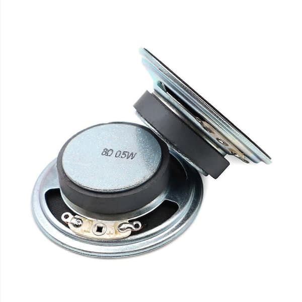 2 stk Minihøjttaler 8ohm 0.5W 8R Højttalerdiameter 50mm 5cm Tykkelse 15mm