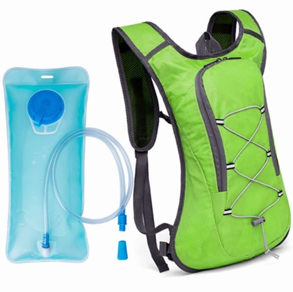 Hydration Backpack with Water Bladder and Drinking Tube, Lightweight Tear and Abrasion Resistant Backpack for Cycling, Running, Hiking, Green