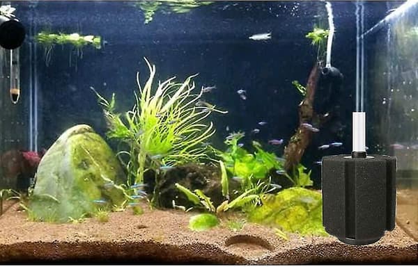 2 stk. filtermaskebeskyttelse, svampefilter akvarieluftfilter, biokemisk svampefilter til akvarium, fiskeakvarium