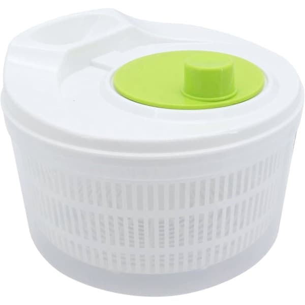 Small Salad Spinner, Rotating Colander with Clear Serving Bowl, Salad Dryer, Fruit and Vegetable Washer Drain, Vegetable Washer 3L