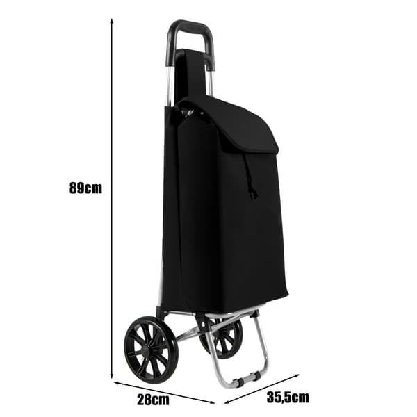 Sammenleggbar handlekurv med 35L avtakbar veske, svart
