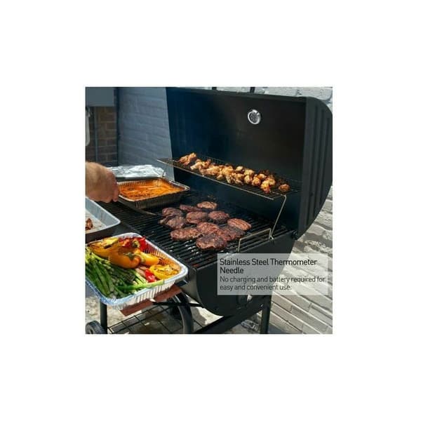 Termometer til alle grill, rygere, rygere og grillvogne, analog, tilbehør sort