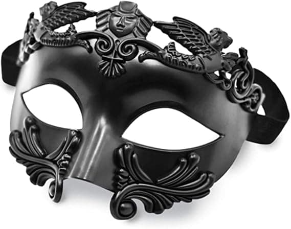 Sort Maskerade Mystisk Maske til Mænd Mardi Gras Halloween