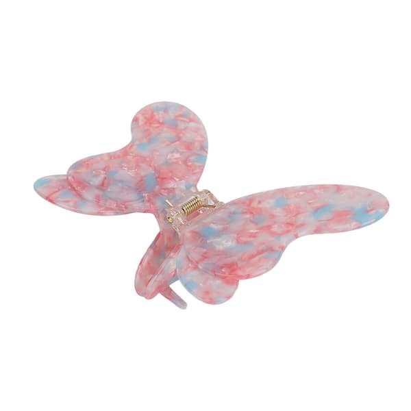 Hårklemme Stor skridsikker blomster sommerfugleform Mode hårholder Clutcher til kvinder Piger Pink