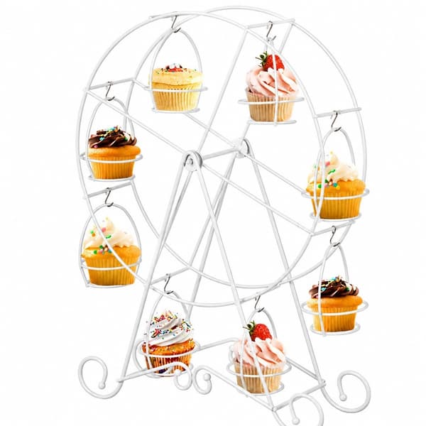 Pariserhjul Cupcake-stativ, 8 kopper Dessertbakke, Bryllupsfeststativ