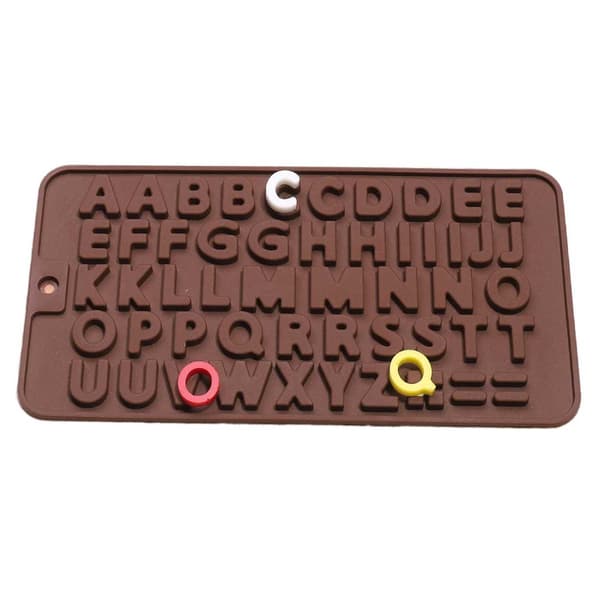 Silikone Chokoladeform Bogstaver Alfabet Bageform Silikoneform brun brown