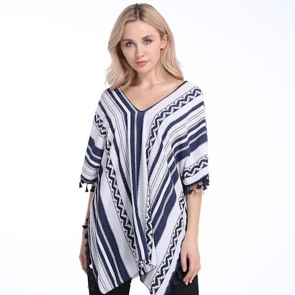 Chiffong Poncho Kaftan Sjal med Dusk Åpen Front Cardigan for Kvinner