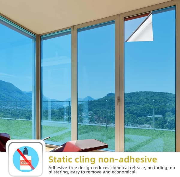 Window Film, One-Way Vision Film Window (Silver-Silver 30CM x 100CM)