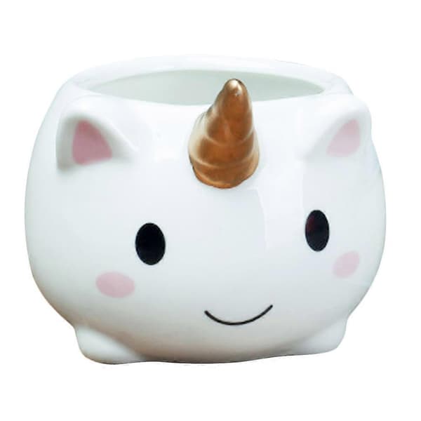 Unique Flower Pot Unicorn Shaped Ceramic Plant Container For Home And Garden Decorative 1-pack