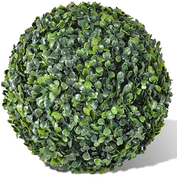 Kunstig plante hagedekorasjon Buxbomball 15CM Mørk Milane,A