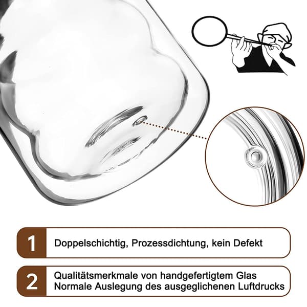 Latte Macchiato-glass, dobbeltvegget 350 ml, kaffeglass, termoglass