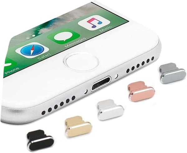 5 stk. metal anti-stikprop til iPhone 13 12 Pro Max, sort