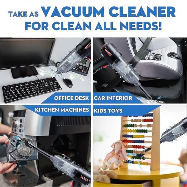 3-i-1 Computer Vacuum Cleaner, Compressed Air Duster, Portable Handheld Cordless Vacuum Cleaner, Keyboard Cleaning Kit, Electric Spray Air Can For PC