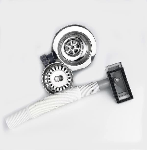 Diskho 114mm Droppkorg Sil och Rektangulärt Överlopp, Rostfri Diskho Korgsil Ft