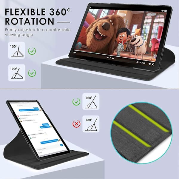 Samsung Galaxy Tab A 10.5 Cover - 360 Roterende Stativ med Stødsikkert Slankt Cover[JUN]