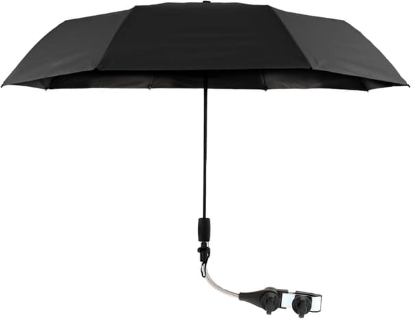 Universal Stroller Parasol 360° Adjustable Stroller Umbrella UPF 50+ Sun Protection Stroller Parasol with Adjustable Clamp Black Black