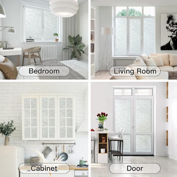 Window Film, Frosted Window Decal, UV-Blocking (45cm x 100cm)