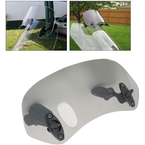Motorcycle Windshield - Adjustable Clip-On Windshield Wind Deflector Windshield Accessories for Motorcycle Tawny