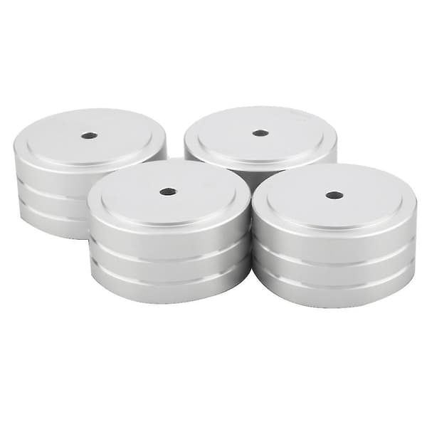 4 pcs 40x20mm Aluminum Hifi Amplifier Speaker Isolation Stand Turntable Dac Feet Pad (silver)