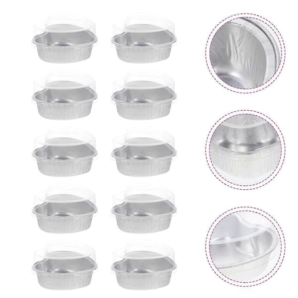 10 stk Hjerteformede Folieforme med Låg Praktiske Kageforme Folie Muffin Cup