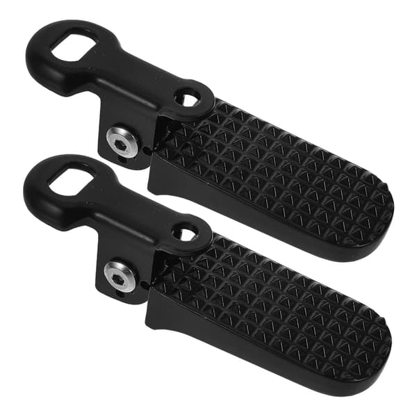 Sorte aluminium foldbare bagfodpedaler kompatible med elbiler og mountainbikes, 1 par