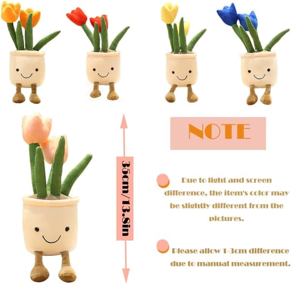 (Red) Tulip Flower Plush Toy Children's Gift, 35cm