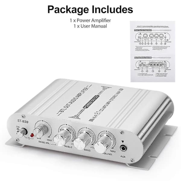 12V 400 Watt Car Stereo Amplifier 2.1 Channel Hifi Speaker Power Amplifier System Outdoor