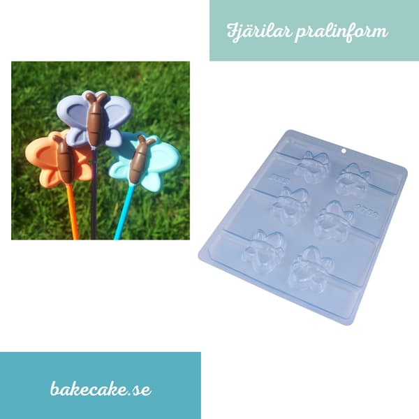 Pralinform Sommerfuglklubbe - Sjokoladeform - BWB 9759 Transparent transparent