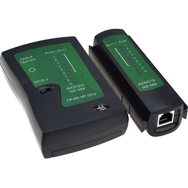1 stk Sort Netværkskabeltester RJ11 RJ12 RJ45 Netværkskabeltester ISDN Patchkabeltester