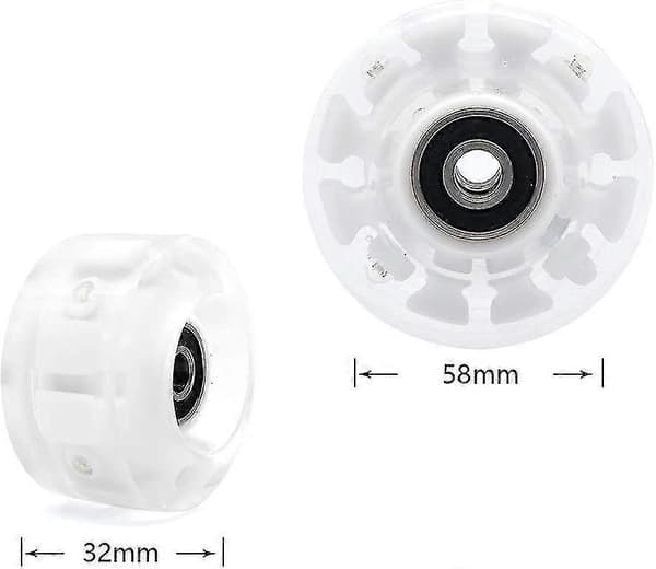 LED Luminous Roller Skate Wheels With Bearings 4-Pack Cool Luminous Skate Wheels For Double Row Skates 32mm X 58mm-mxbc