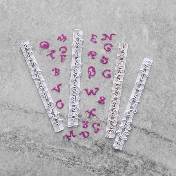 Letters Numbers Chunky Funky Tappits Alphabet Stamp Set Cutters Varm vit white