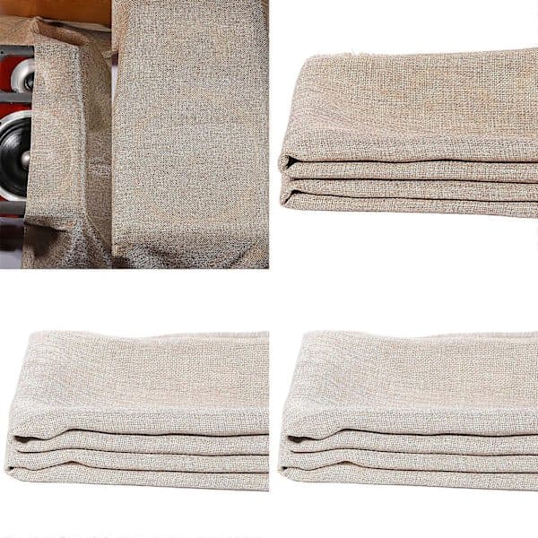 Akustiskt högtalartyg i polyester för överlägsen ljudklarhet, kompatibelt med de flesta högtalare, ljusgrått