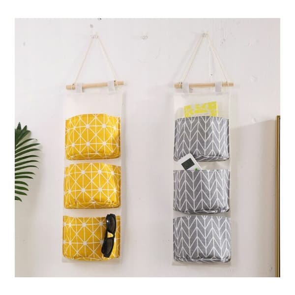 3-pack förvaringsväska, bomullsväska, hängväska, diverseväska, tygväska 20 x 60 cm