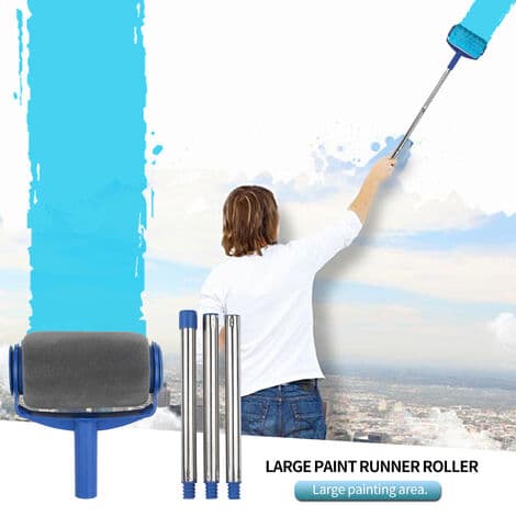 6-pack Paint Set Seamless New Multifunctional Drum Type Household Paint Roller Angle Brush Painting Tool Blue Grey