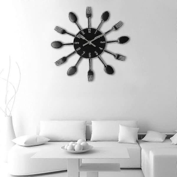 Modern Design Iver Bestick Köksredskap Väggklocka Sked Gaffel Klocka