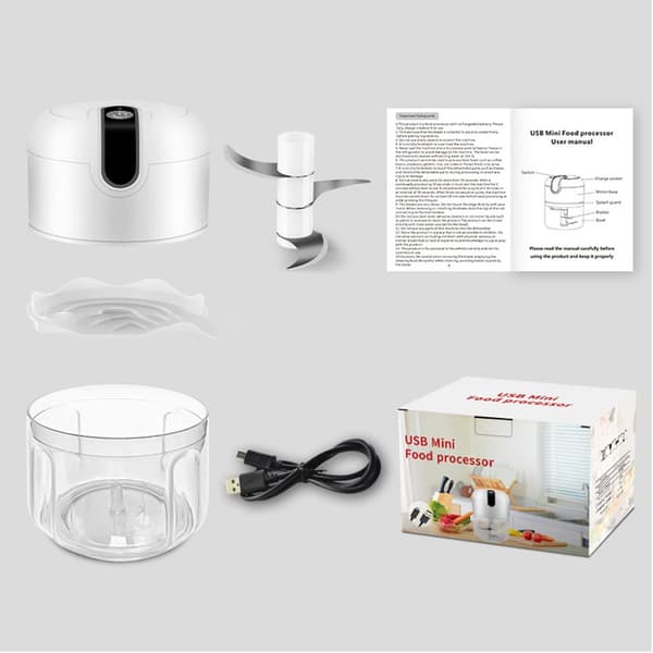 250 ml Elektrisk Hvidløgshakker - Kraftfuld Mini Foodprocessor til Hvidløg, Kød og Mere 264