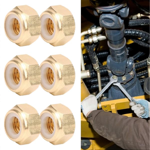 50pcs Self-Locking Nut Pure Copper Durable Anti-Loose Fastener Hardware Accessories (M6)