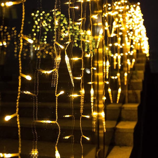 Jouluvalot, LED-valosarja, 8 tilaa jääpuikkovalot (5M Lämmin valo)