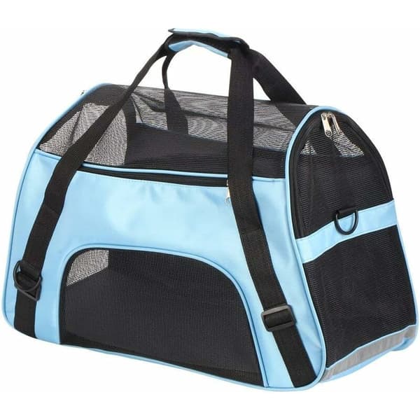 Transporttaske til hund, kat, transporttaske til dyr, 52 x 27 x 32 cm (blå)