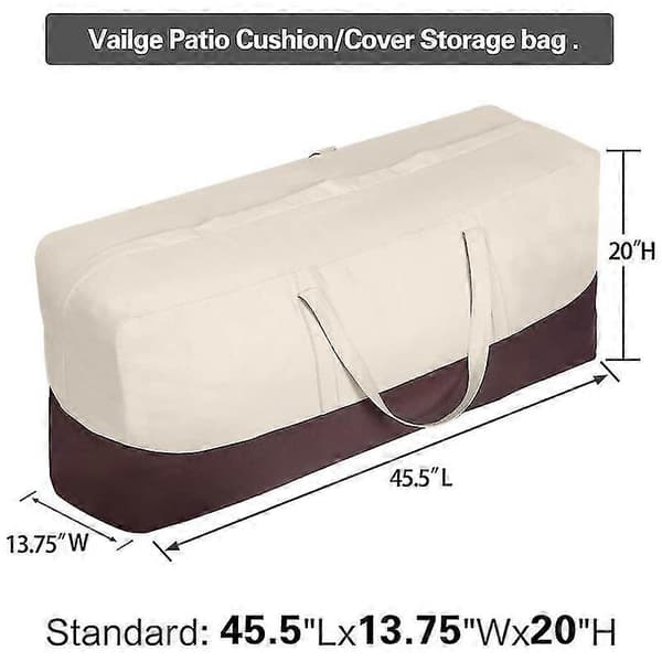 Patio Cushion Storage Bag, Waterproof Rectangular Outdoor Furniture Storage Bag - b