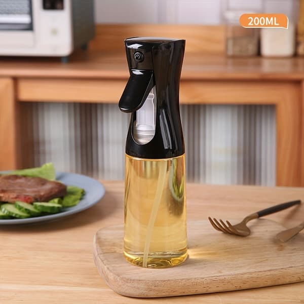 Oljeflaska med Sprayfunktion i Glas 200ml Svart black