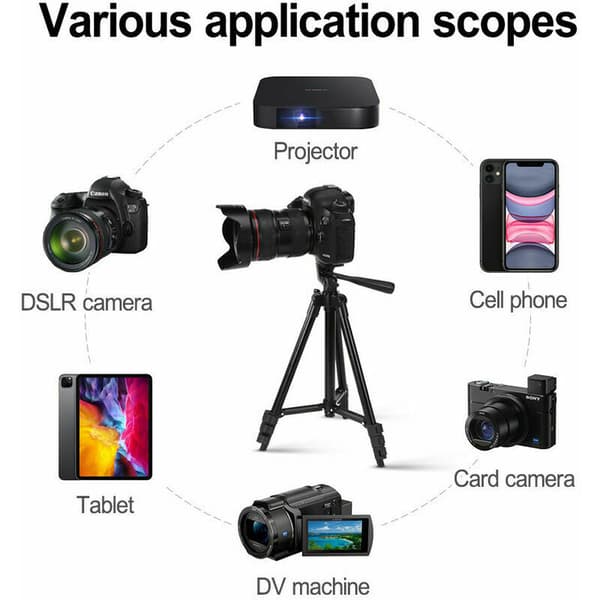 Smartphone Tripod, iPhone Tripod 42 inch 106 cm Lightweight Aluminum, Smartphone Camera Tripod (Black)