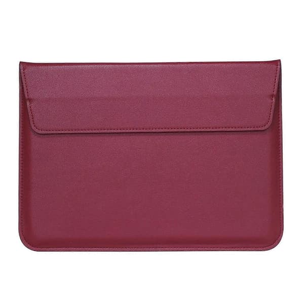 Envelope Style PU Leather Laptop Sleeve Case for MacBook Air 13.3-inch/iPad Pro 12.9 - Wine Red