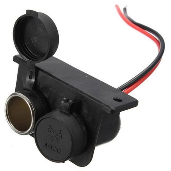 Cigarette Lighter Socket, Dual Hole, Waterproof, Marine Grade, 12V/24V DC Cigarette Lighter Plug, Socket for Cars and Boats