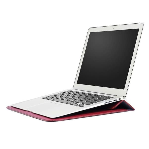 Envelope Style PU Leather Laptop Sleeve Case for MacBook Air 13.3-inch/iPad Pro 12.9 - Wine Red