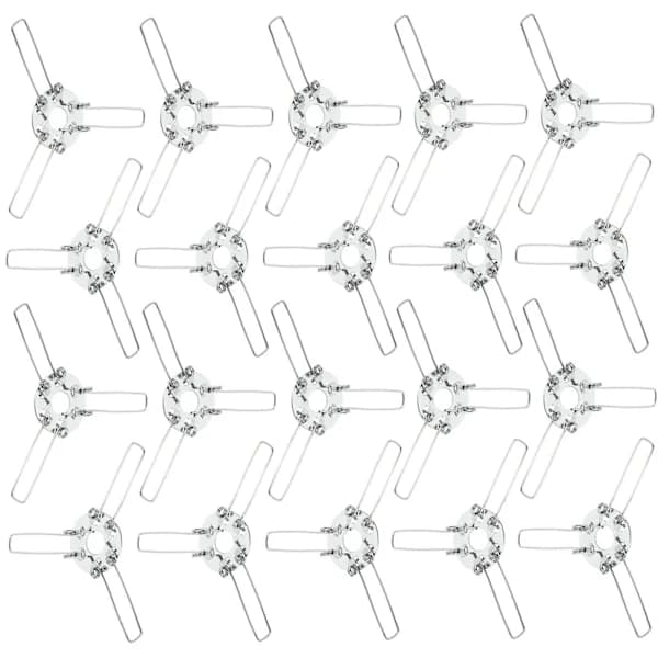 20pcs Lampshade Holder Light Cover Spring Clips Lampshade Fixator Accessories Silver 9.00X9.00X0.10CM